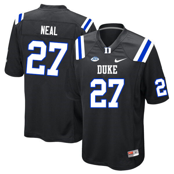 Men #27 Damani Neal Duke Blue Devils College Football Jerseys Sale-Black